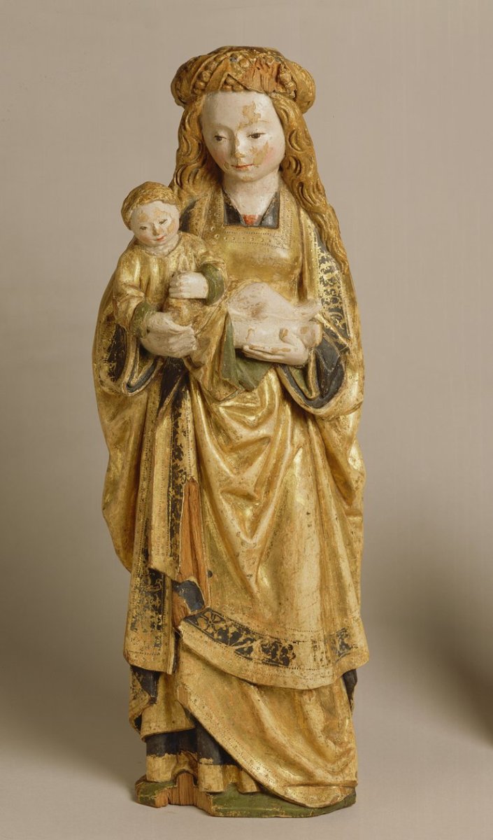 Flemish_School_-_Madonna_and_Child_School_of_Mechelen_c1500_polychrome_gilded_oak_-_MeisterDrucke-423634