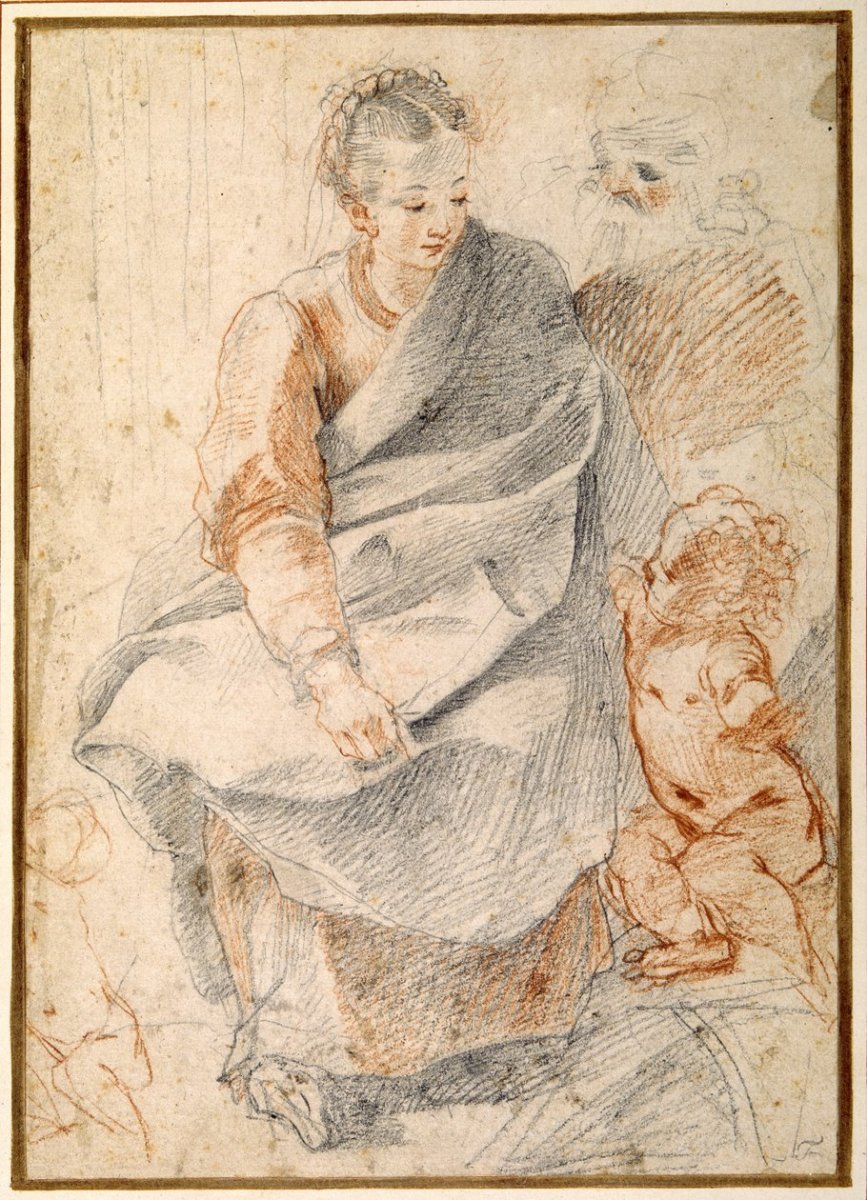 Giovanni_Battista_Vanni_-_The_Holy_Family_red_black_chalks_on_white_paper_-_MeisterDrucke-1093756