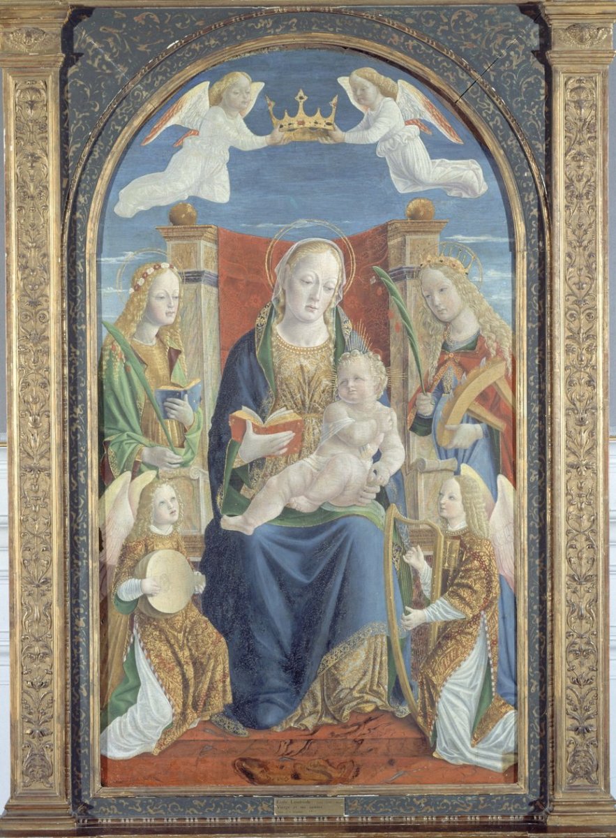 anonymous_-_French_Vierge_lenfant_avec_sainte_Dorothe_Sainte_Catherine_et_deux_anges_music_-_MeisterDrucke-1562870