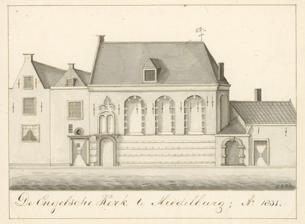 De Engelse Kerk Middelburg Kunst & Cultuur Tijdens de Bataafse Republiek worden alle kerkgebouwen verdeeld en de Engelse Gemeente wordt eigenaar van de kapel.