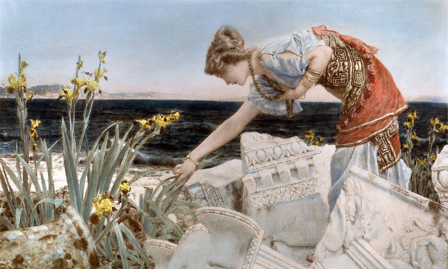 Poëzie in de Engelse kerk Among the ruins after Alma Tadema Poëzie in de Engelse kerk